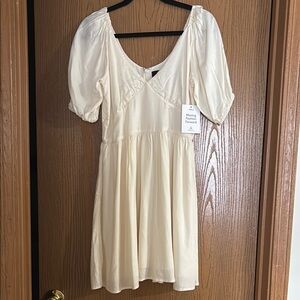 Able Cream Puff Sleeve Dress